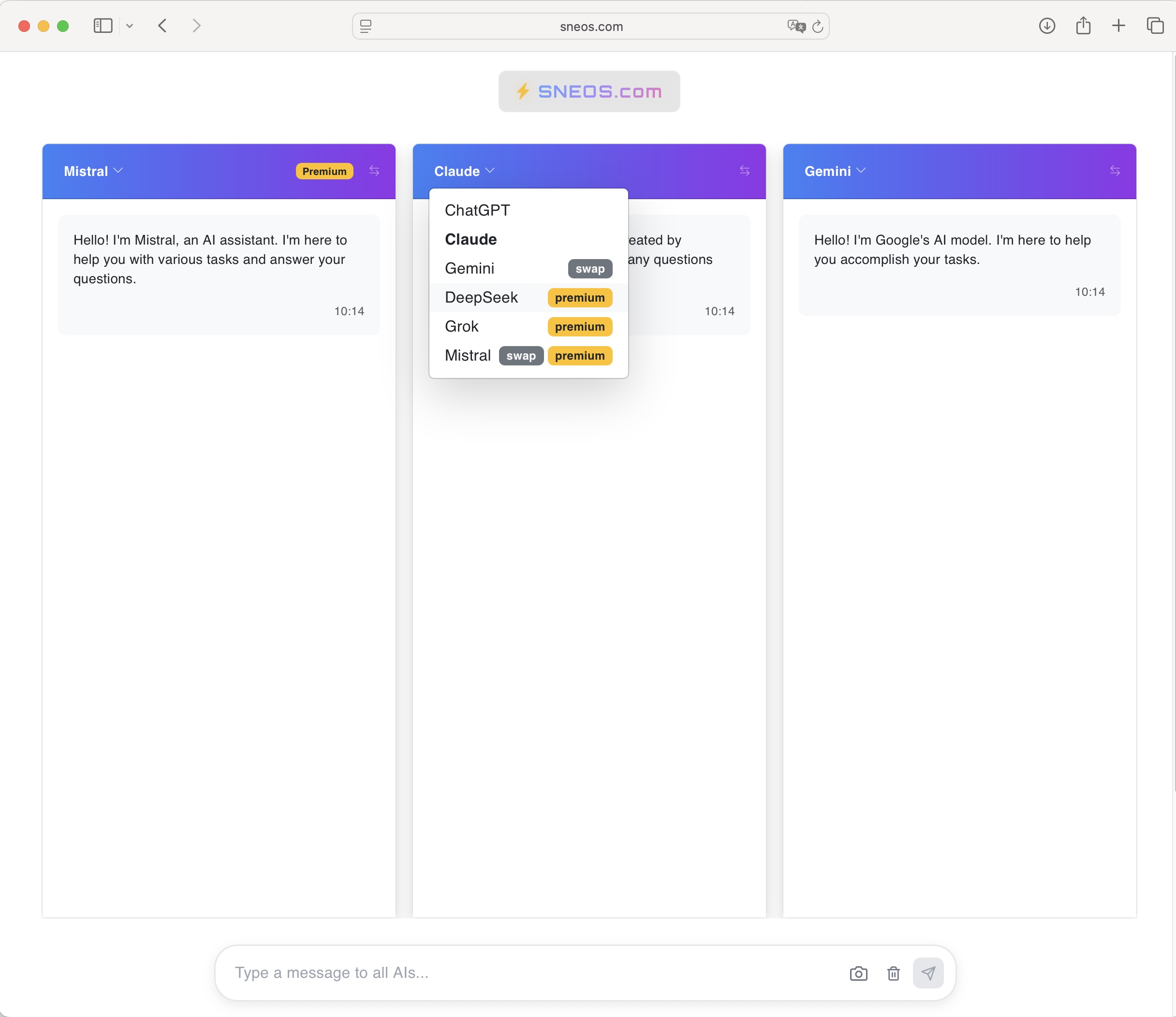 Sneos Desktop - Clean New Interface